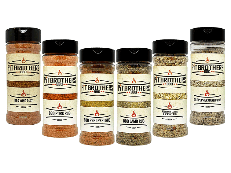 We’ve created a premium range of meat rubs to suit your ingredients & compliment your style of barbequing. But if you can’t decide which barbecue rub to buy or you like to grill a whole range of different foods, then our sampler pack is the perfect solution. Containing 6 of our most popular full sized BBQ rubs – the New Blend BBQ Rosemary Lemon and Sea Salt Rub, Salt Pepper Garlic Rub, BBQ Lamb Rub, BBQ Peri Peri Rub, BBQ Pork Rub & BBQ Wing Dust – you’ll have all of your BBQ needs covered in style.